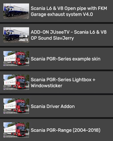 [Add-On] SlavJerry Scania L6&V8 OP FKM Garage Sound To Scania PGR by JUseeTV